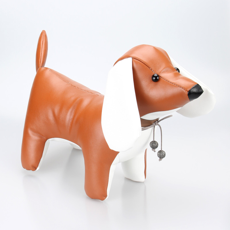 EP0014 Brown Microfiber Leather Dog for Home Decoration