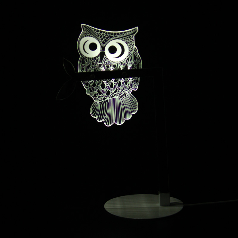 EP0056 LED Owl - Night Lamp, wood base