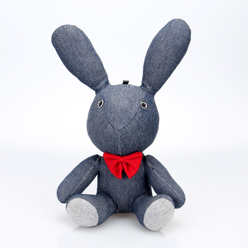 EP0003 Denim Stuffed Bunny Girl toy for home decoration