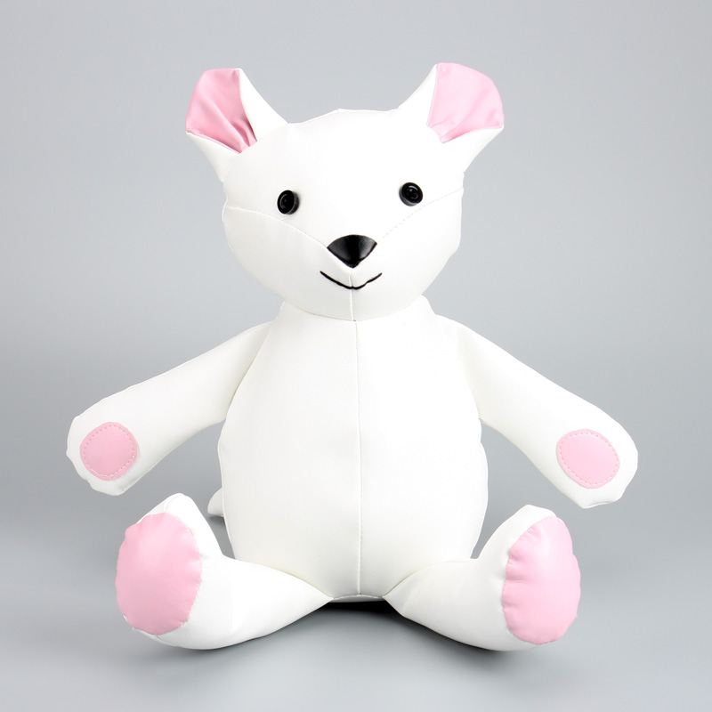 EP0018 11"H White Microfiber Leather Bunny Boy Gifts for Kids