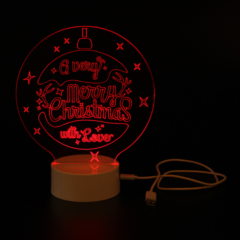 EP0055 LED Merry Christmas - Night Lamp, wood base