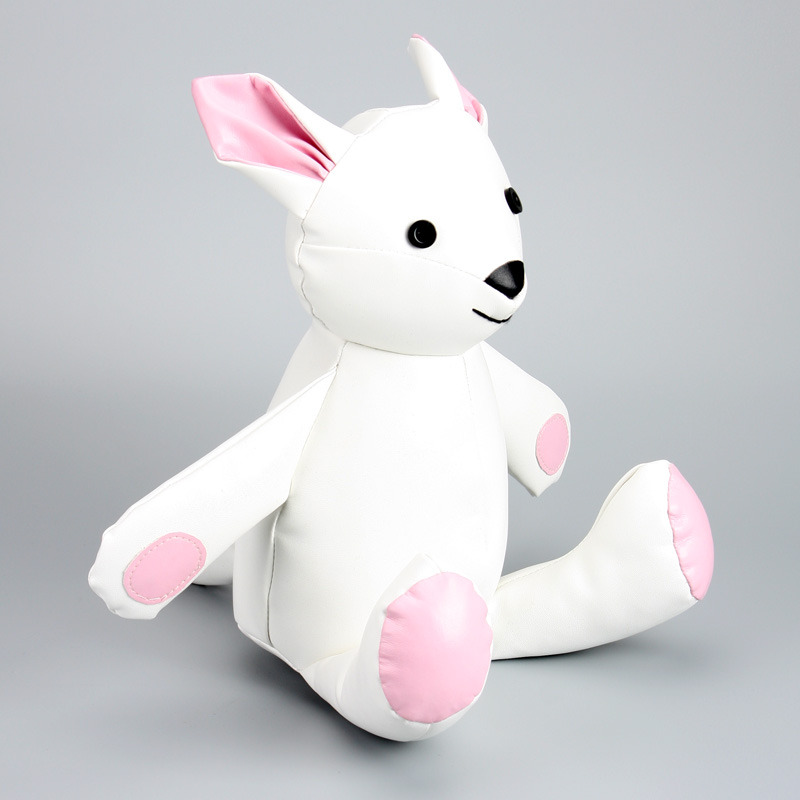 EP0018 11"H White Microfiber Leather Bunny Boy Gifts for Kids