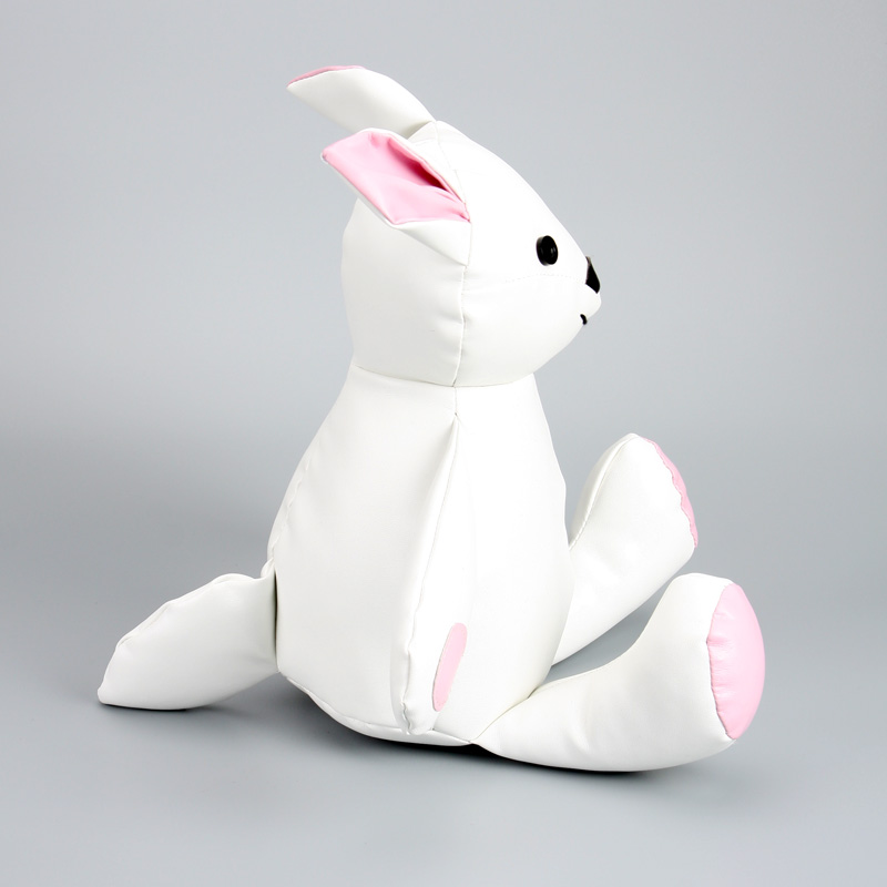 EP0018 11"H White Microfiber Leather Bunny Boy Gifts for Kids