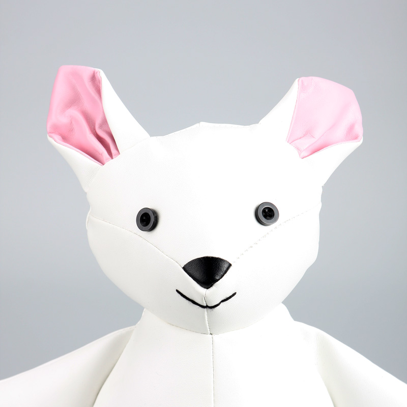 EP0018 11"H White Microfiber Leather Bunny Boy Gifts for Kids