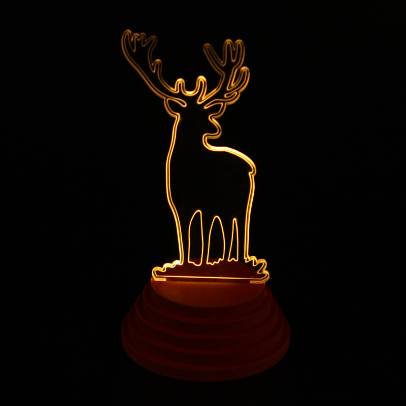 EP0044 LED Reindeer - Night Lamp, wood base