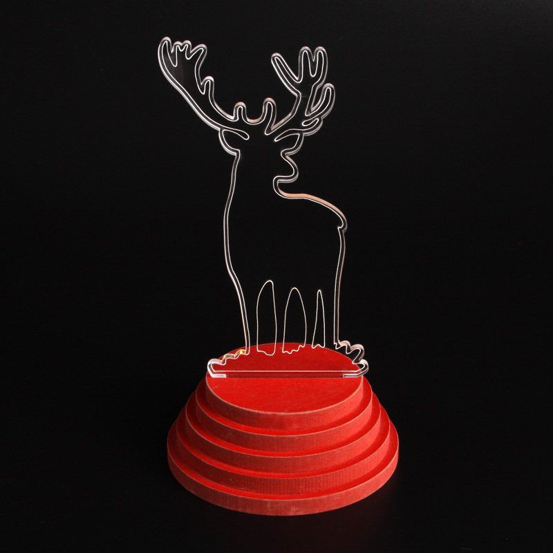 EP0044 LED Reindeer - Night Lamp, wood base