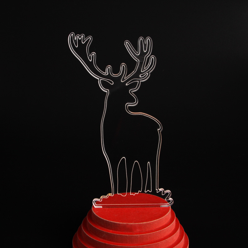 EP0044 LED Reindeer - Night Lamp, wood base