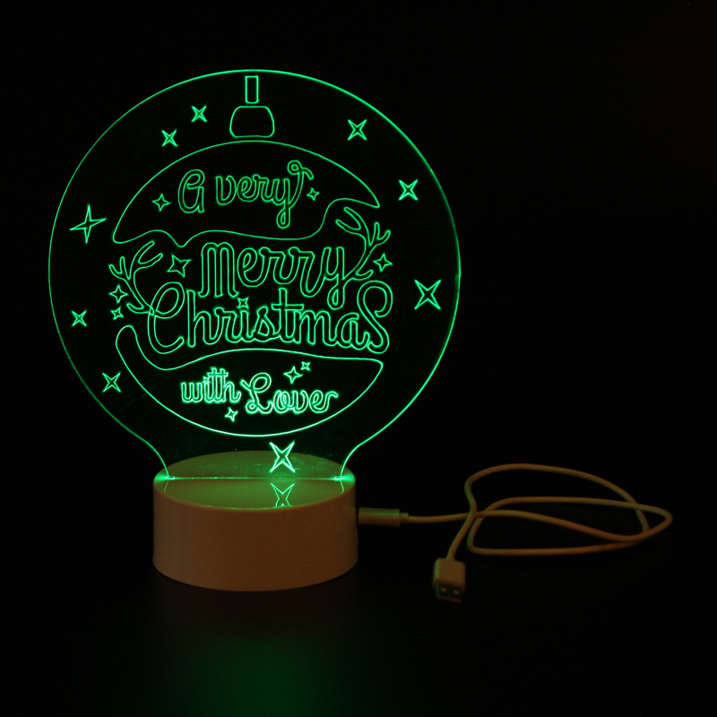 EP0055 LED Merry Christmas - Night Lamp, wood base