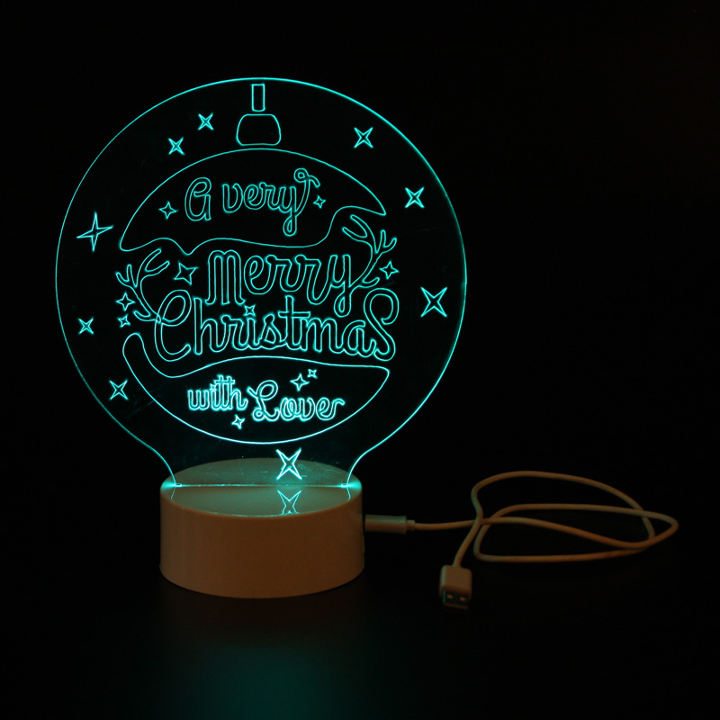 EP0055 LED Merry Christmas - Night Lamp, wood base