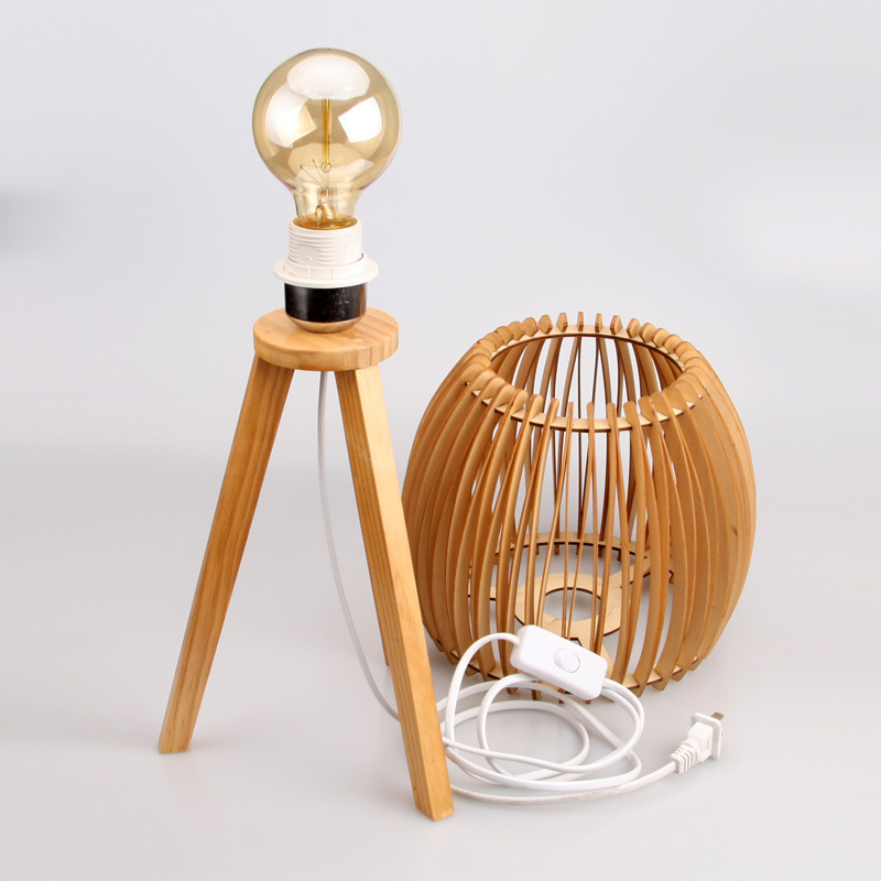 EP0059 Soild Wood Laser Engraving LED desktop Desk lamp