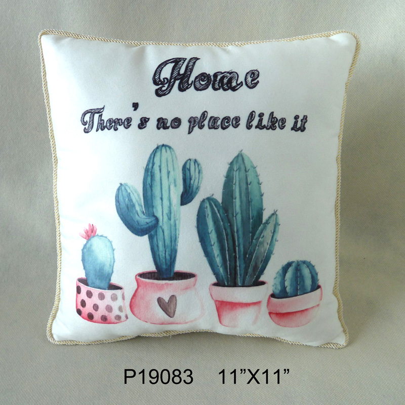 EP0066 11"X11" Thermal Transfer Cactus Pillow